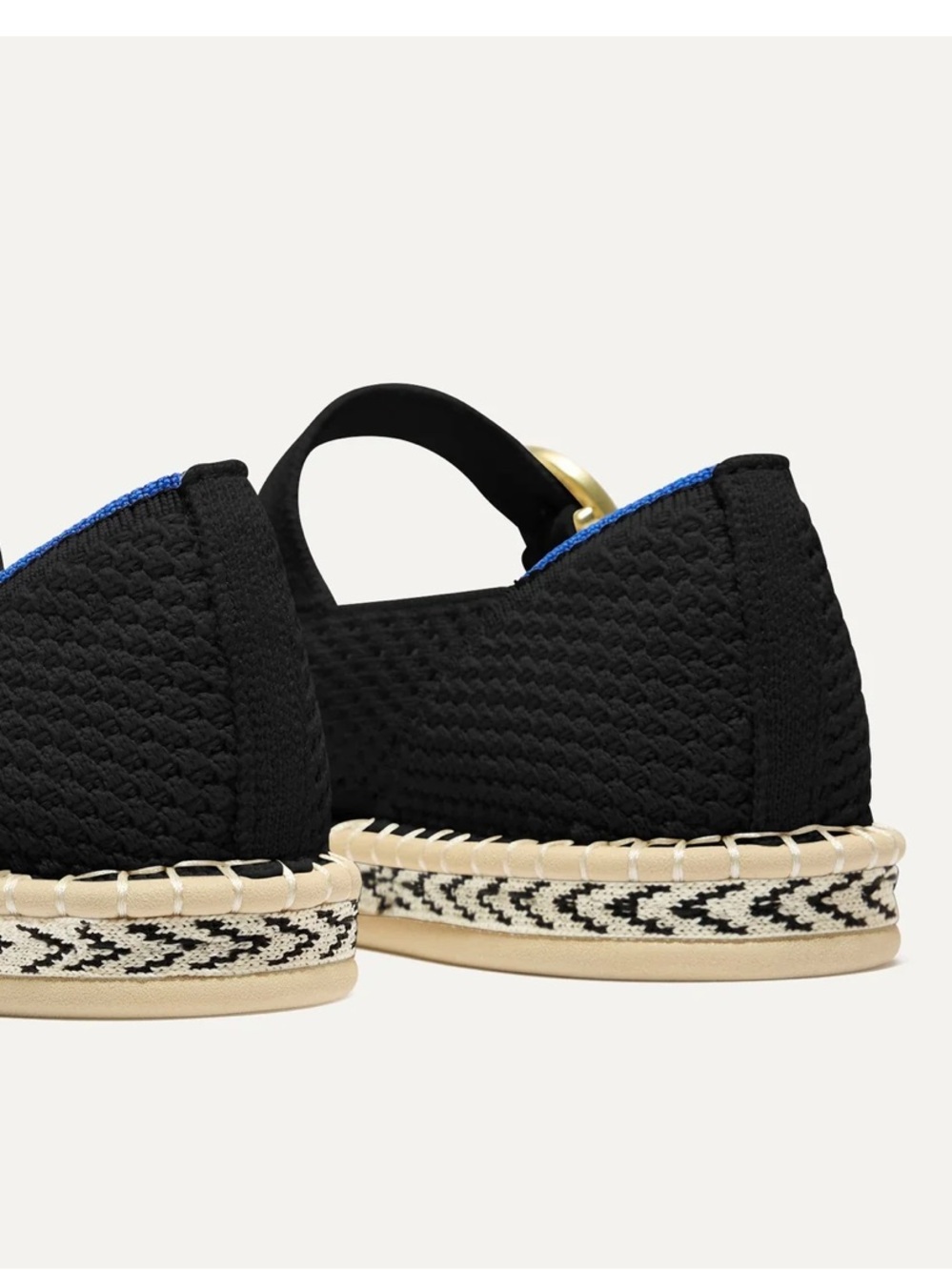 ROTHY’S The Espadrille Mary Jane Shoe Black Size 11 Washable Plush Footbed NEW - Picture 4 of 16